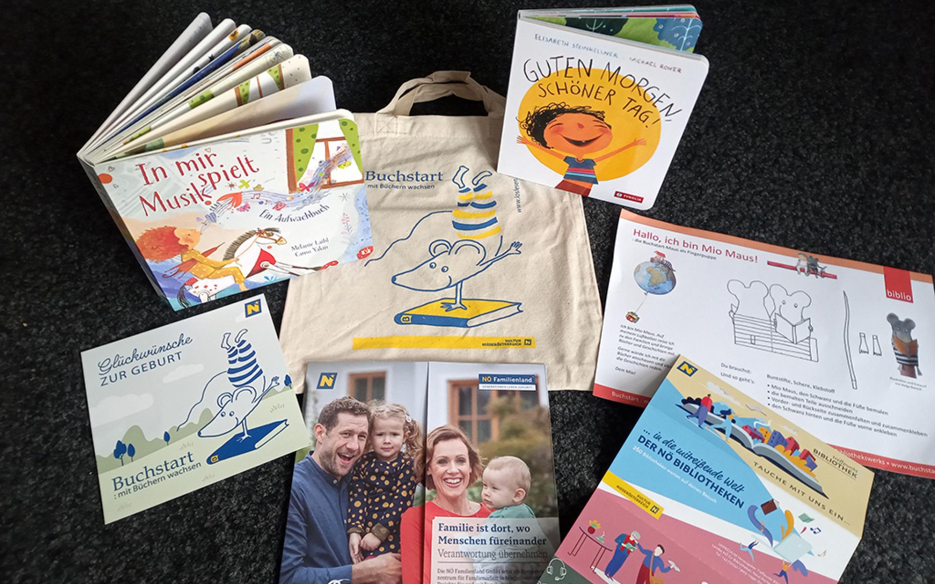 Buchstarttasche und Bücher